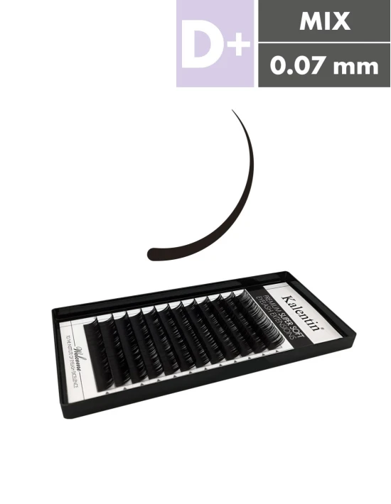 Extension ciglia D+ Ø0,07 - MIX | Kalentin