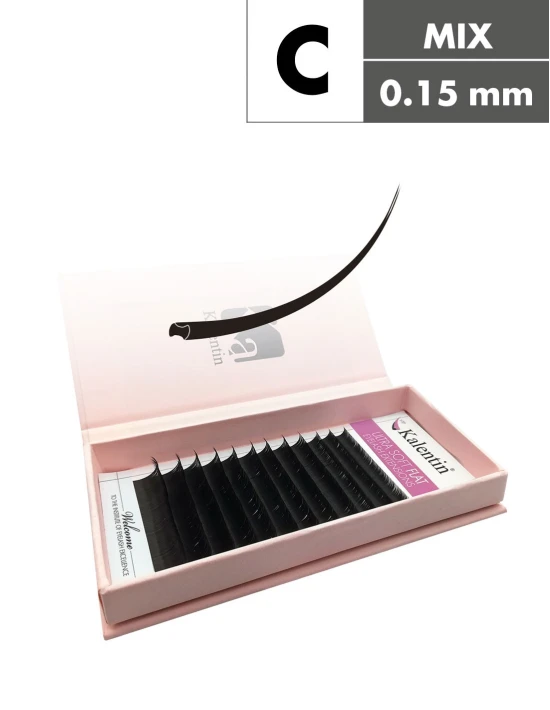 Extension Ciglia Flat C Ø0,15 Mix | Kalentin cosmetici professionali