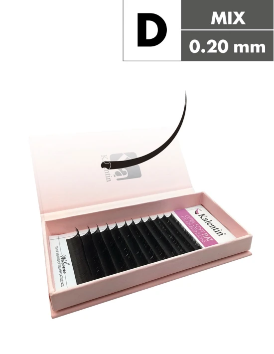 Extension Ciglia Flat D Ø0,20 Mix | Kalentin cosmetici professionali