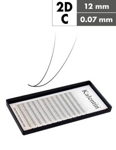 Extension ciglia 2D C Ø0,07 - 12mm effetto bagnato | Kalentin