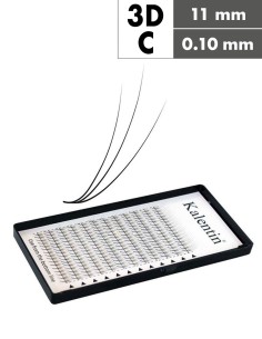 Extension ciglia 3D C Ø0,10 - 11mm effetto bagnato | Kalentin