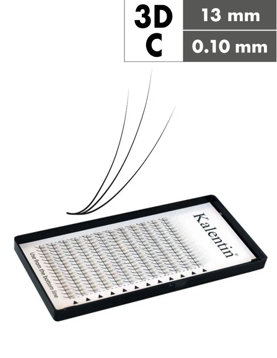 Extension ciglia 3D C Ø0,10 - 13mm effetto bagnato | Kalentin
