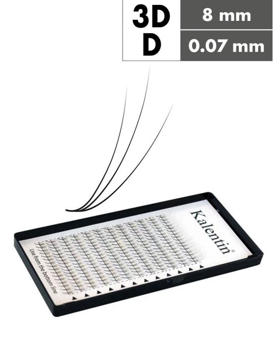 Extension ciglia 3D D Ø0,07 - 8mm effetto bagnato | Kalentin