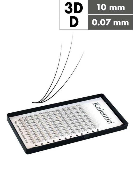Extension ciglia 3D D Ø0,07 - 10mm effetto bagnato | Kalentin