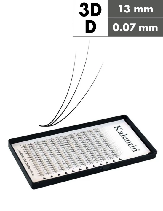 Extension ciglia 3D D Ø0,07 - 13mm effetto bagnato | Kalentin