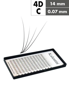 Extension ciglia 4D C Ø0,07 - 14mm effetto bagnato | Kalentin
