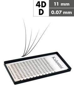 Extension ciglia 4D D Ø0,07 - 11mm effetto bagnato | Kalentin