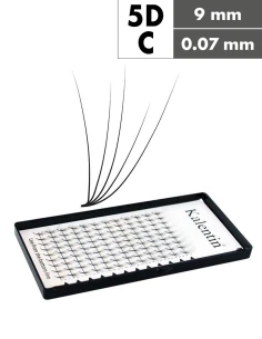 Extension ciglia 5D C Ø0,07 - 9mm effetto bagnato | Kalentin