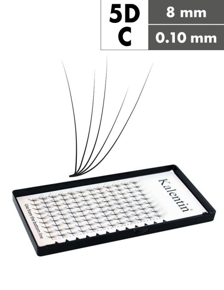Extension ciglia 5D C Ø0,10 - 8mm effetto bagnato | Kalentin