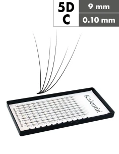 Extension ciglia 5D C Ø0,10 - 9mm effetto bagnato | Kalentin