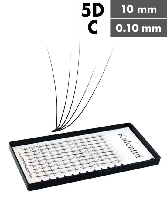 Extension ciglia 5D C Ø0,10 - 10mm effetto bagnato | Kalentin