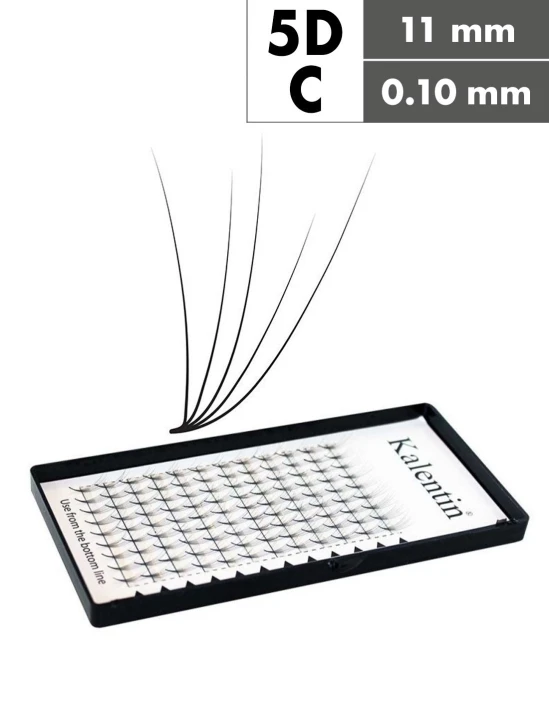 Extension ciglia 5D C Ø0,10 - 11mm effetto bagnato | Kalentin