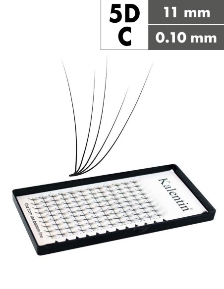 Extension ciglia 5D C Ø0,10 - 11mm effetto bagnato | Kalentin
