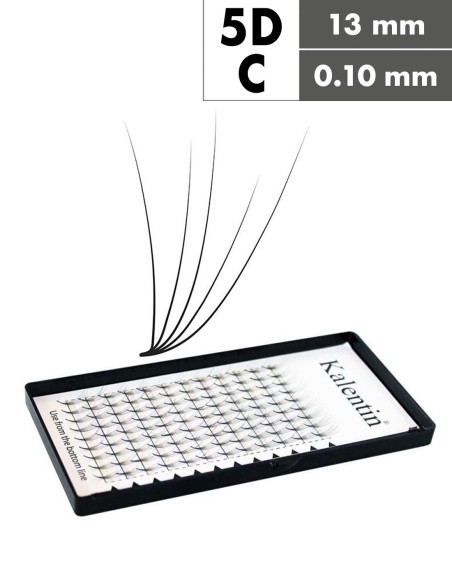 Extension ciglia 5D C Ø0,10 - 13mm effetto bagnato | Kalentin