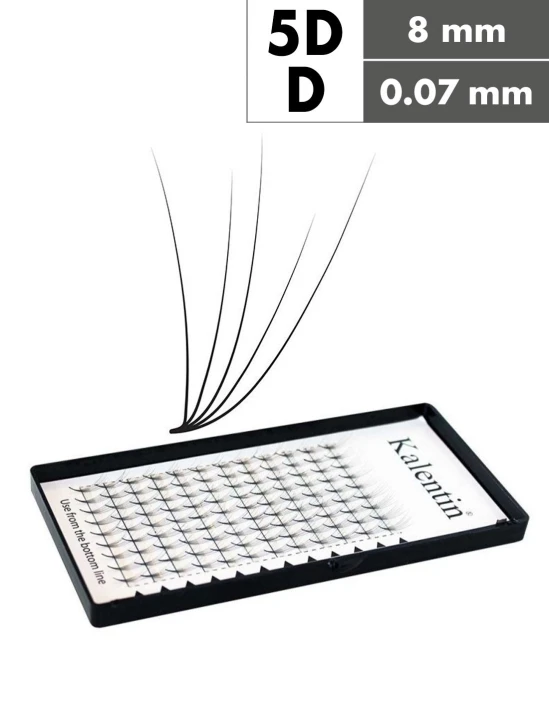 Extension ciglia 5D D Ø0,07 - 8mm effetto bagnato | Kalentin