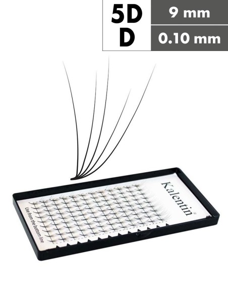 Extension ciglia 5D D Ø0,10 - 9mm effetto bagnato | Kalentin