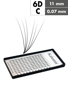 Extension ciglia 6D C Ø0,07 - 11mm effetto bagnato | Kalentin
