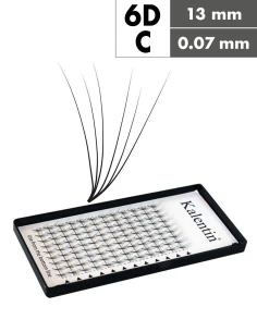 Extension ciglia 6D C Ø0,07 - 13mm effetto bagnato | Kalentin
