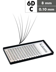 Extension ciglia 6D C Ø0,10 - 8mm effetto bagnato | Kalentin