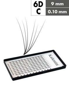 Extension ciglia 6D C Ø0,10 - 9mm effetto bagnato | Kalentin