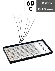 Extension ciglia 6D C Ø0,10 - 12mm effetto bagnato | Kalentin