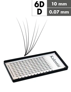 Extension ciglia 6D D Ø0,07 - 10mm effetto bagnato | Kalentin