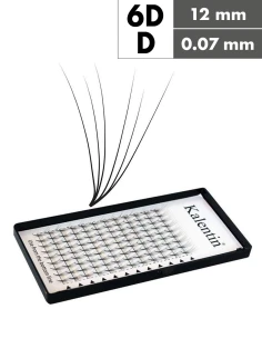 Extension ciglia 6D D Ø0,07 - 12mm effetto bagnato | Kalentin