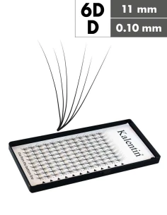 Extension ciglia 6D D Ø0,10 - 11mm effetto bagnato | Kalentin