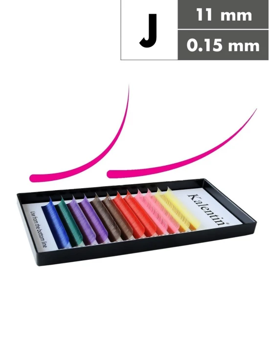 Extension ciglia colorate J Ø0,15 - 11mm  | Kalentin