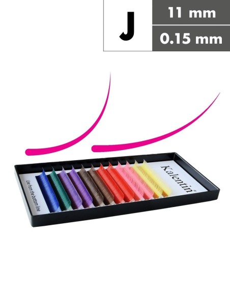 Extension ciglia colorate J Ø0,15 - 11mm  | Kalentin