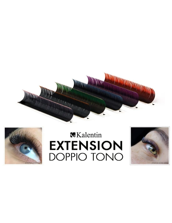 Extension ciglia doppio tono C Ø0,15 - 13mm | Kalentin
