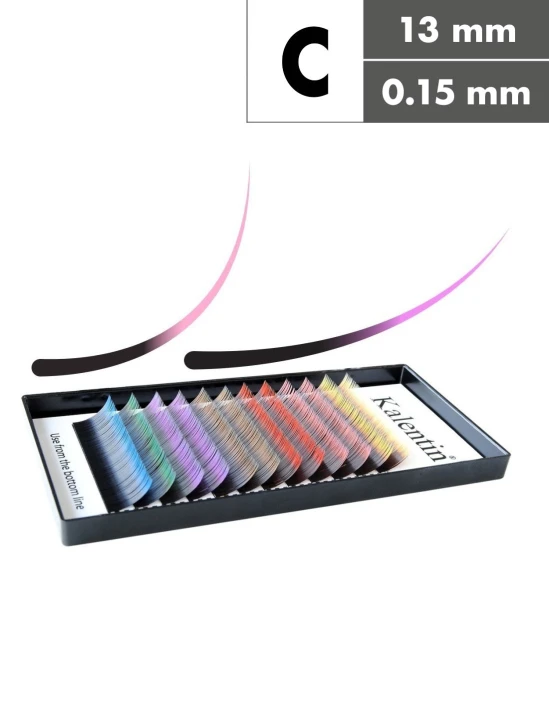 Extension ciglia doppio tono C Ø0,15 - 13mm | Kalentin
