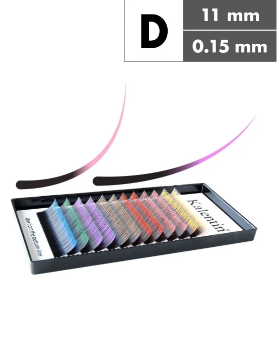 Extension ciglia doppio tono D Ø0,15 - 11mm | Kalentin