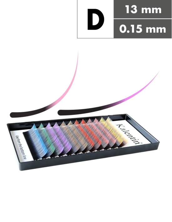 Extension ciglia doppio tono D Ø0,15 - 13mm | Kalentin
