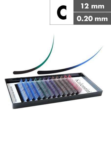 Extension ciglia doppio tono C Ø0,20 - 12mm | Kalentin