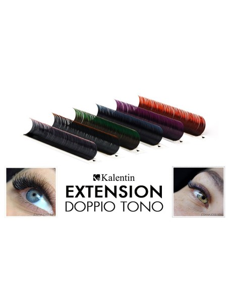 Extension ciglia doppio tono C Ø0,20 - 13mm | Kalentin