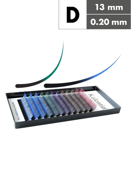 Extension ciglia doppio tono D Ø0,20 - 13mm | Kalentin