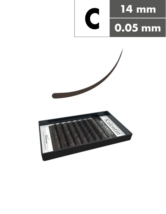 Extension ciglia marrone scuro C Ø0,05 - 14mm | Kalentin