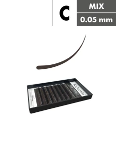 Extension ciglia marrone scuro C Ø0,05 - MIX | Kalentin