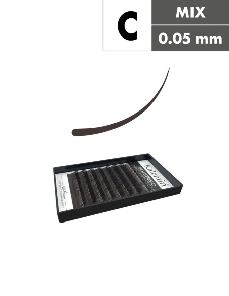 Extension ciglia marrone scuro C Ø0,05 - MIX | Kalentin