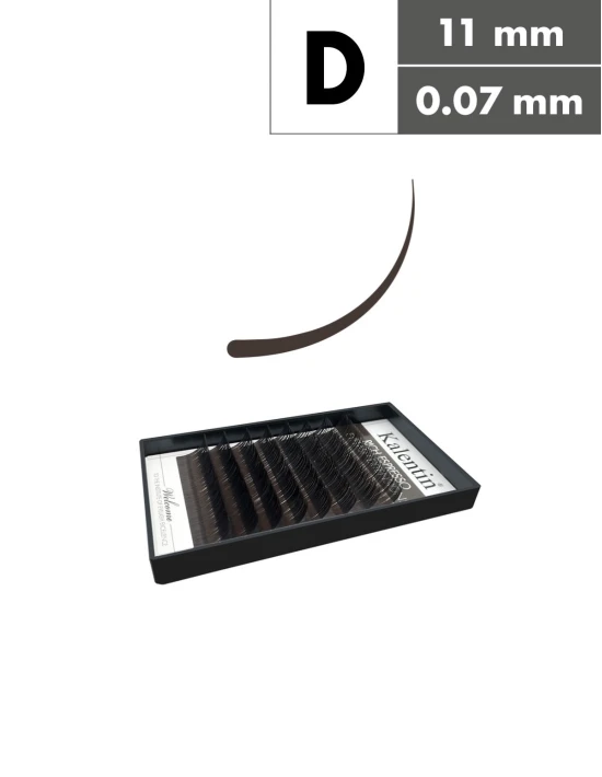 Extension ciglia marrone scuro D Ø0,07 - 11mm | Kalentin