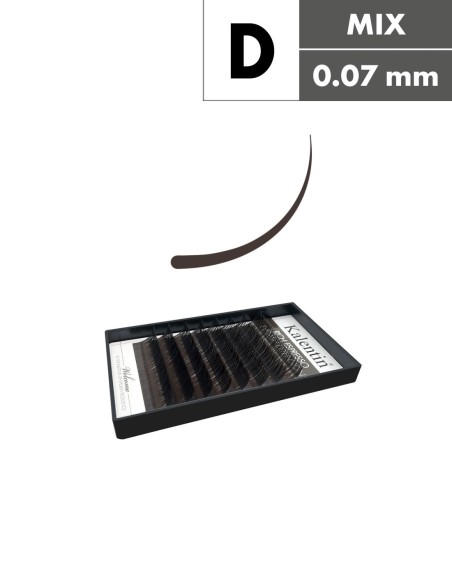 Extension ciglia marrone scuro D Ø0,07 - MIX | Kalentin