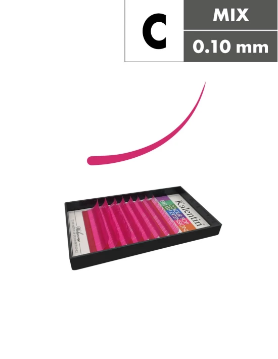 Extension ciglia rosa C Ø0,10 - MIX | Kalentin