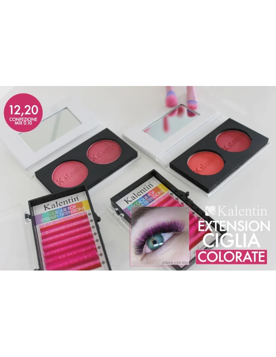 Extension ciglia rosa D Ø0,10 - MIX | Kalentin