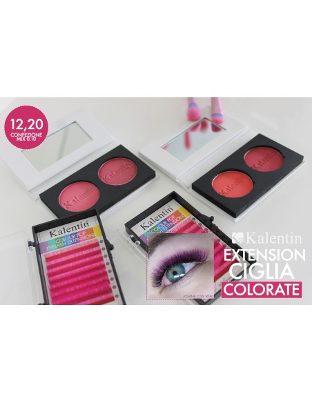 Extension ciglia rosa D Ø0,10 - MIX | Kalentin