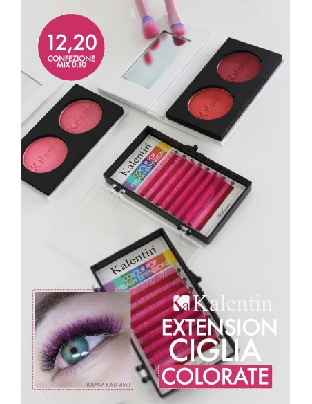 Extension ciglia rosa D Ø0,10 - MIX | Kalentin
