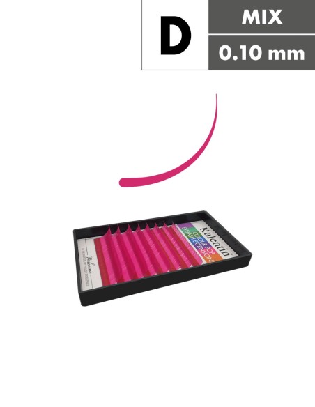 Extension ciglia rosa D Ø0,10 - MIX | Kalentin