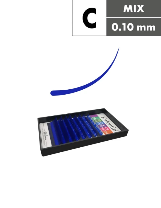 Extension ciglia blu C Ø0,10 - MIX | Kalentin