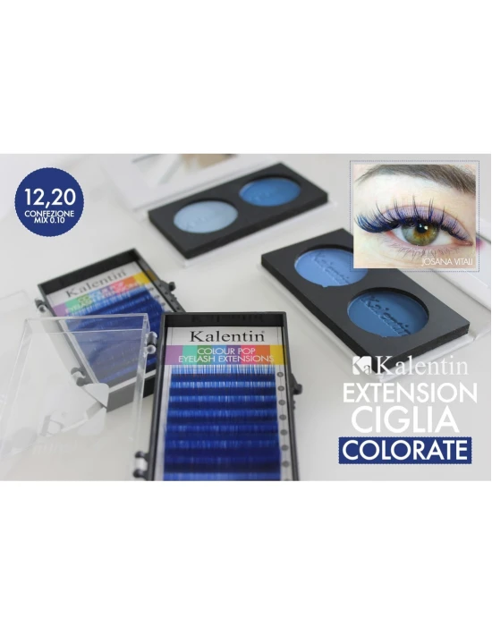 Extension ciglia blu C Ø0,10 - MIX | Kalentin