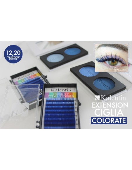 Extension ciglia blu C Ø0,10 - MIX | Kalentin